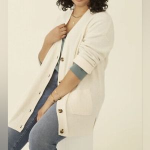 MADEWELL MAURICIO WAFFLE KNIT CARDIGAN NATURAL 3X NWT